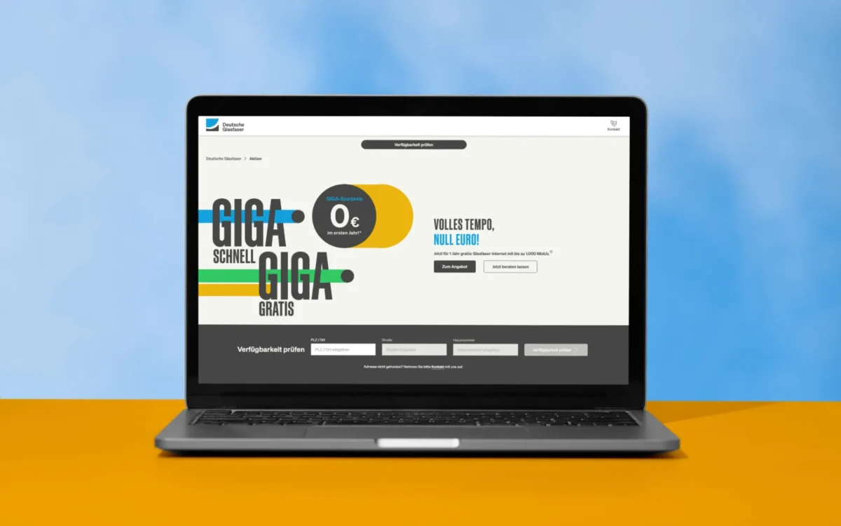 Deutsche Glasfaser Landingpage Screenshot